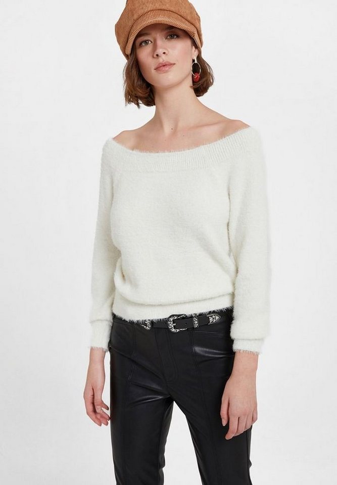 OXXO Carmenpullover mit modischer Materialgebung OXXO Carmenpullover mit modischer Materialgebung