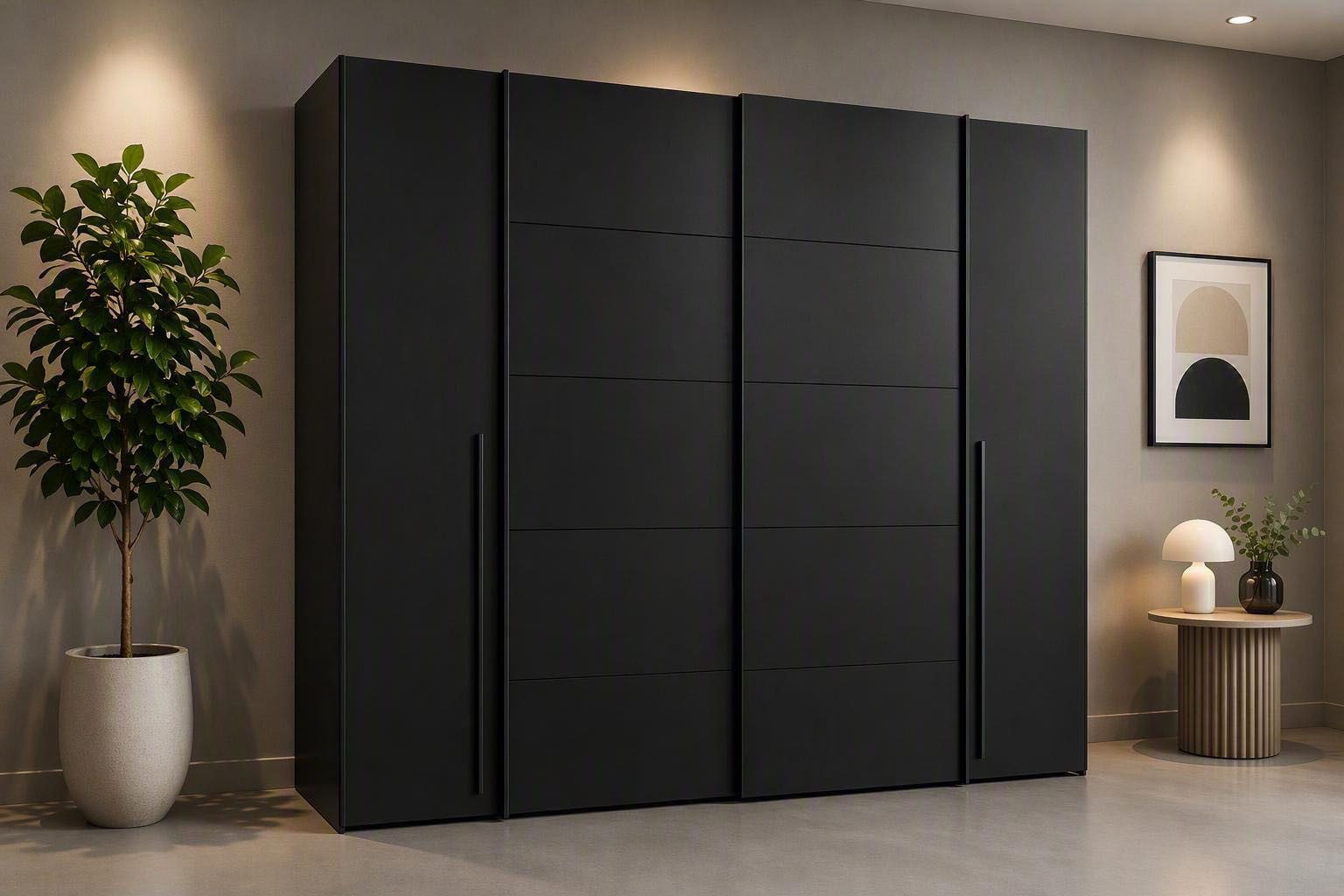 FORTE Kleiderschrank Narago, Kombischrank, modernes Design (B/H/T ca. 270/210/61cm, auch mit Premiumausstattung) gestalte die Schwebetüren einfarbig oder 2 farbig, Made in Europe