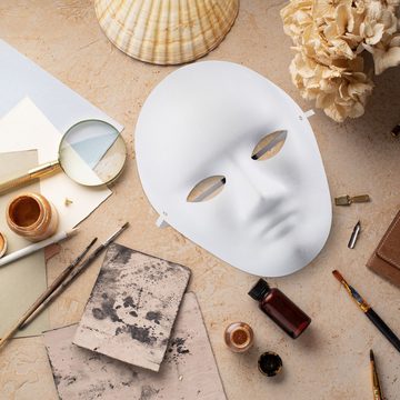relaxdays Kostüm Maske weiß 20er Set