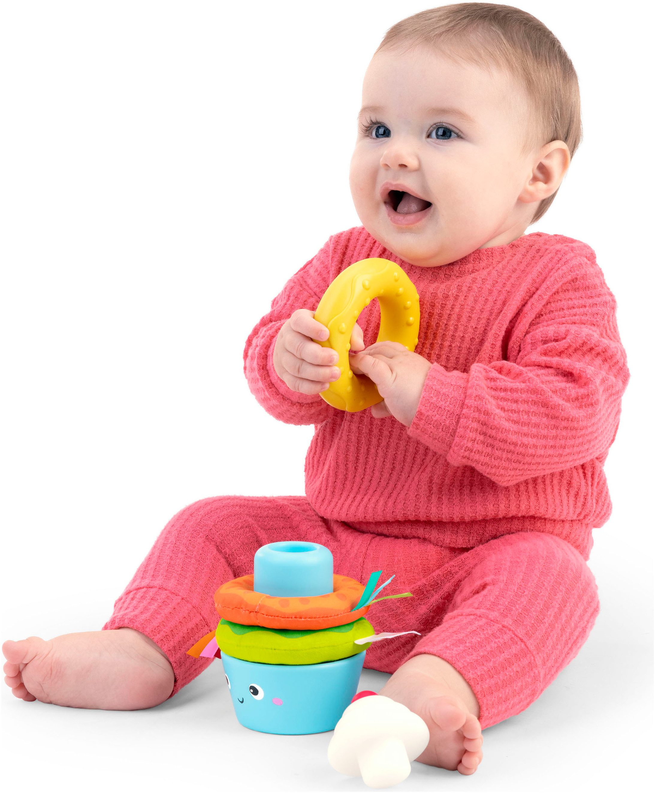 Bright Starts Stapelspielzeug Cupcake Tower Stacking Toy with Teether