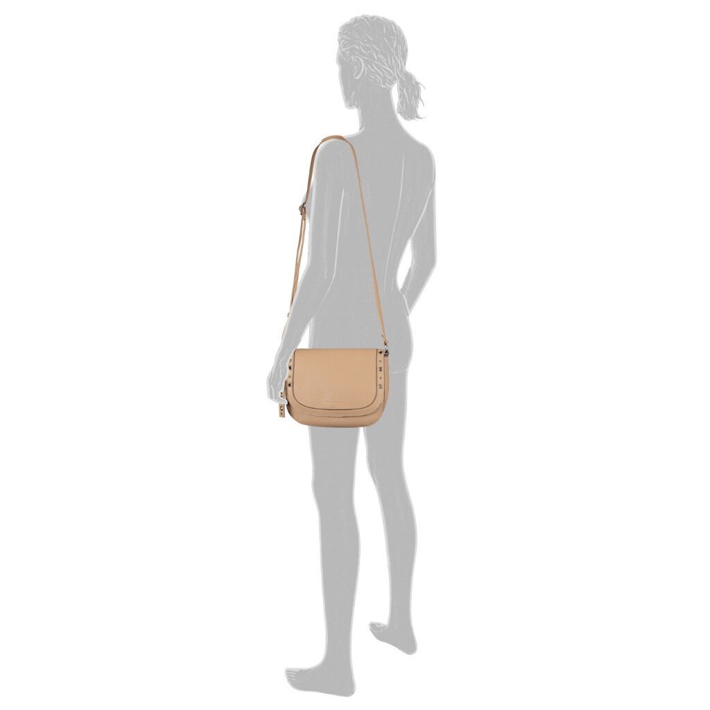 TOM TAILOR Satteltasche Elaria, Western-Chic mit Nieten und Ösen als Blickfang mit Deko-Anhänger