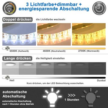duschspa Badspiegel LED Badspiegel Rund Spiegel Touch/Wandschalter 50-100cm, Warm/Neutral/Kaltweiß+dimmbar+Memory+auto Abschaltung