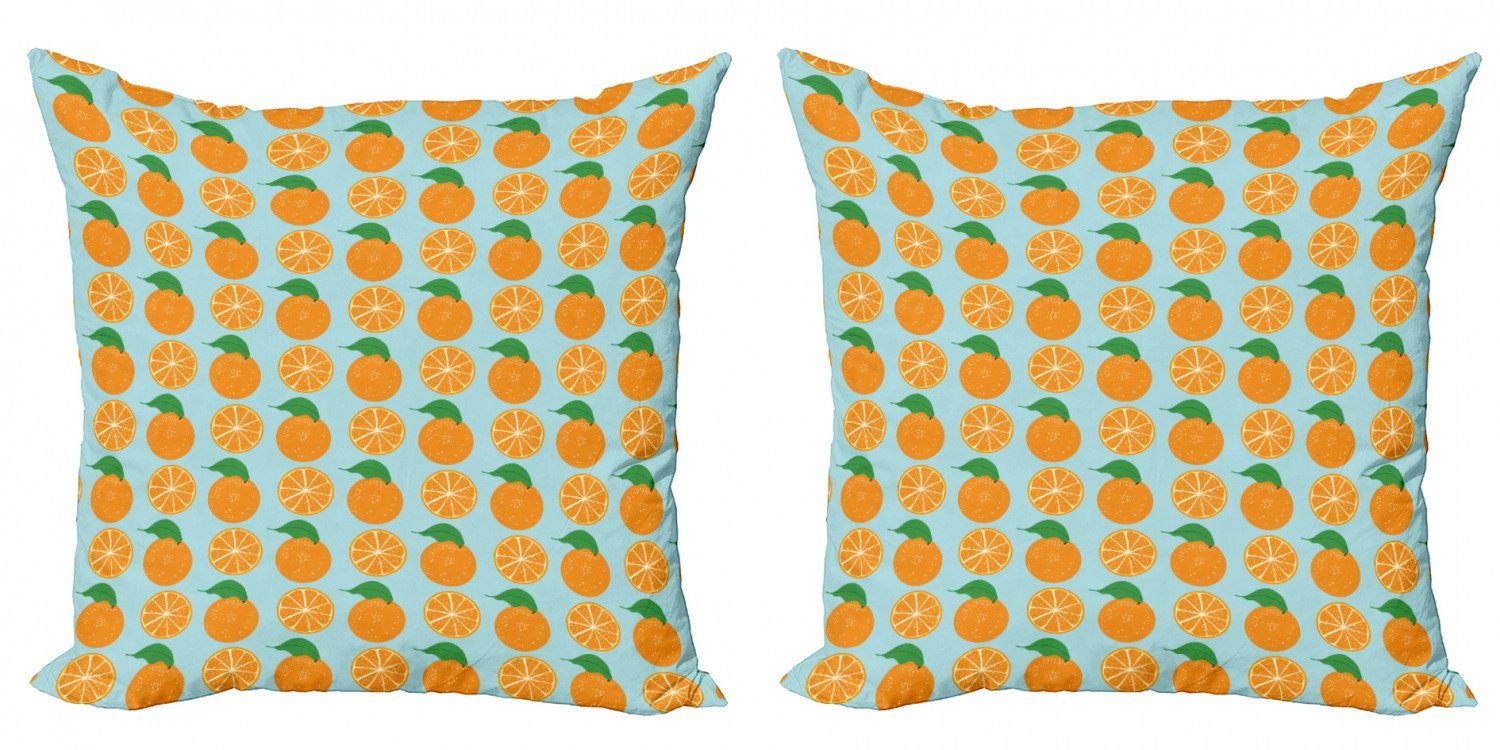 Kissenbezüge Modern Accent Doppelseitiger Digitaldruck, Abakuhaus (2 Stück), Orange Vitamin C Halb Cut Obst