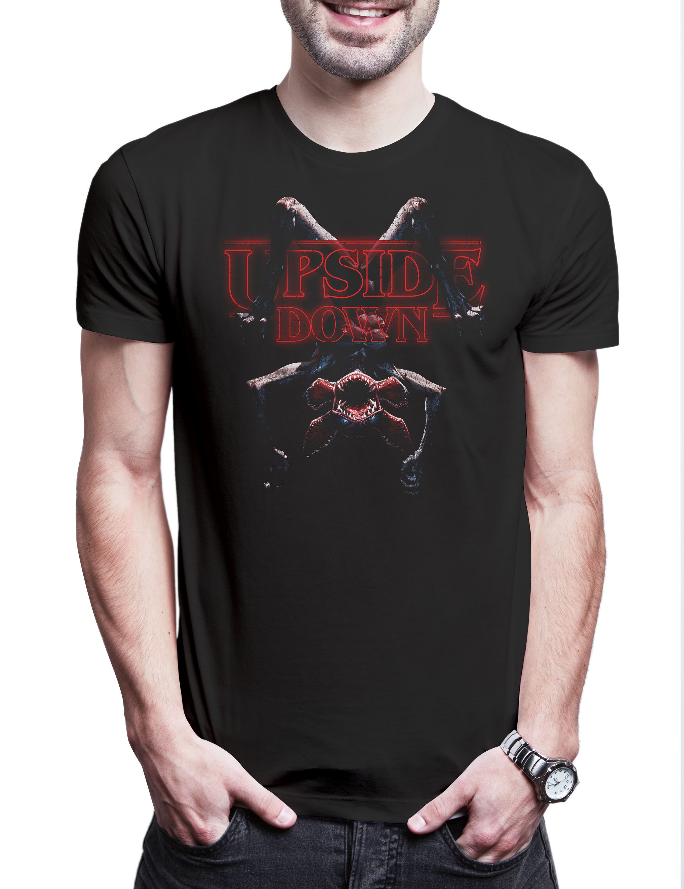 Print-Shirt Demo Down Herren T-Shirt Horror Things Eleven 80s Eighties Stranger