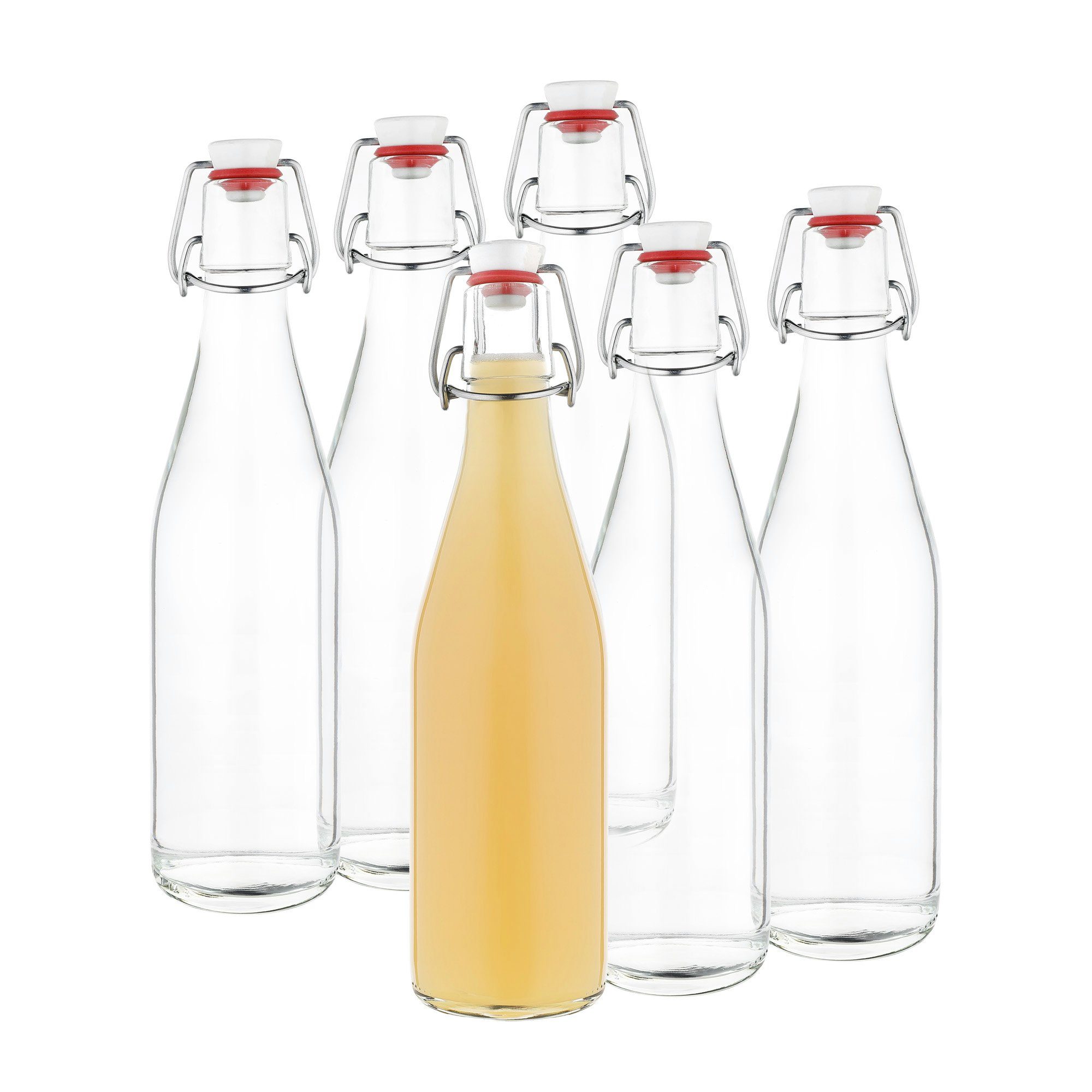 MamboCat Vorratsglas 6er Set Bügelflasche Anton 500 ml + Bügelverschluss - Glasflasche, Glas
