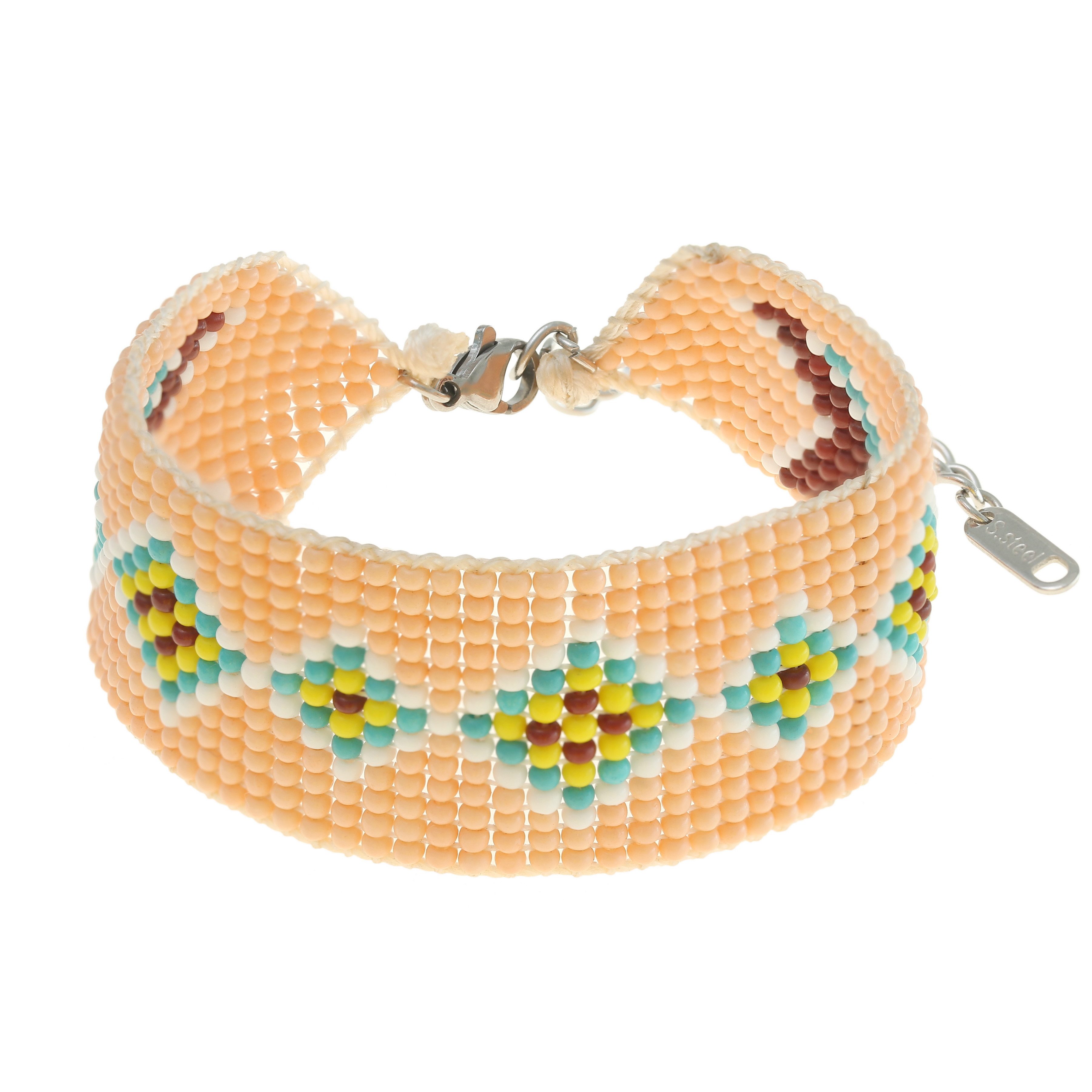 Made by Nami Perlenarmband Damen Armband bunt mit Perlen wasserfest Boho-Stil, aus Perlen – sommerlich – mit Verlängerung