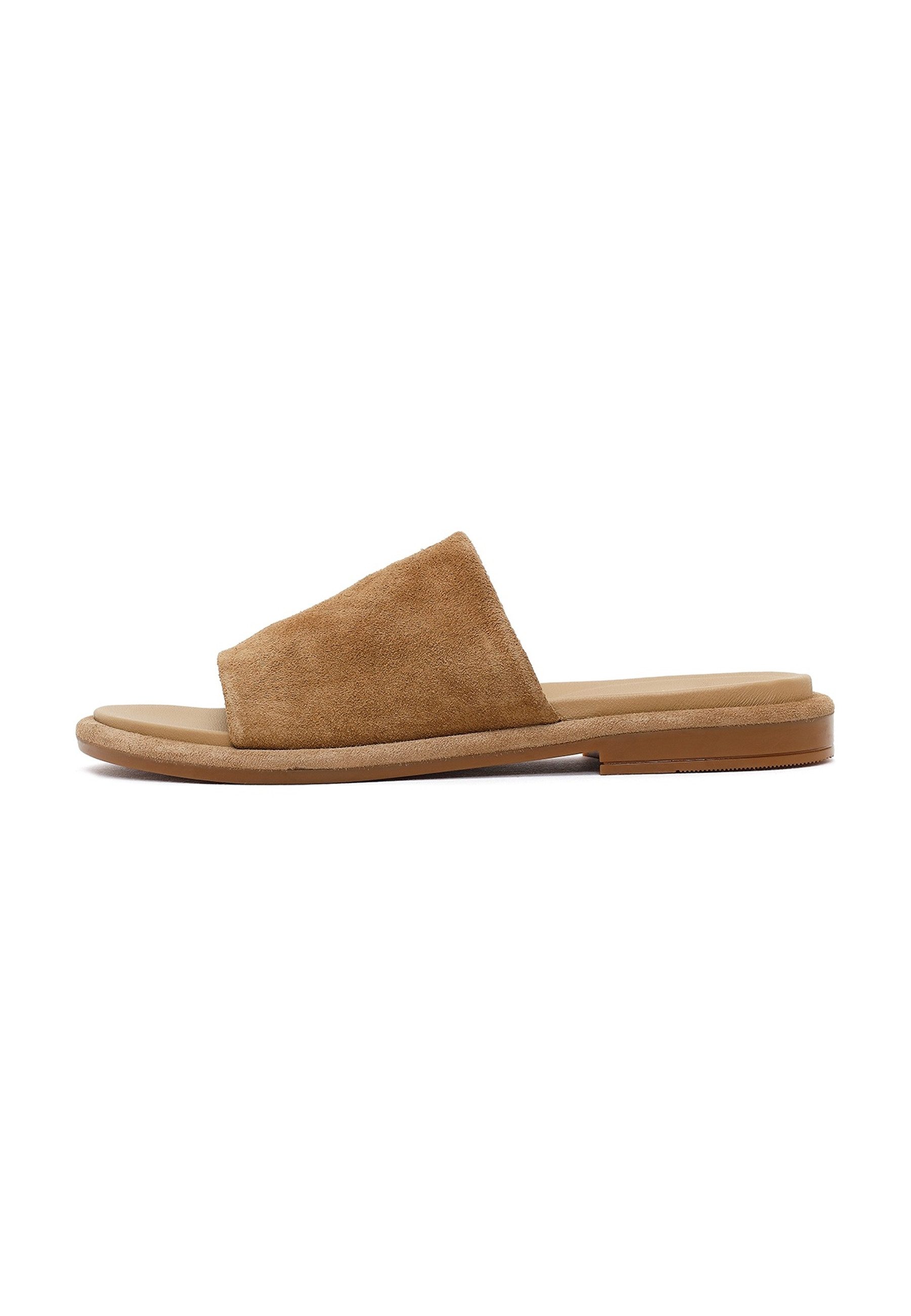 Derimod Pantoletten aus Veloursleder Mules Echtes Wildleder, Lederfutter, TPU-Sohle, Slip-on-Stil