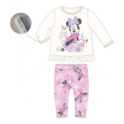 Disney Baby Shirt & Hose Langarm-Baby-Set - Minnie Maus 'Little Flower', Größen 62-92, 100% (Set, 2-tlg)