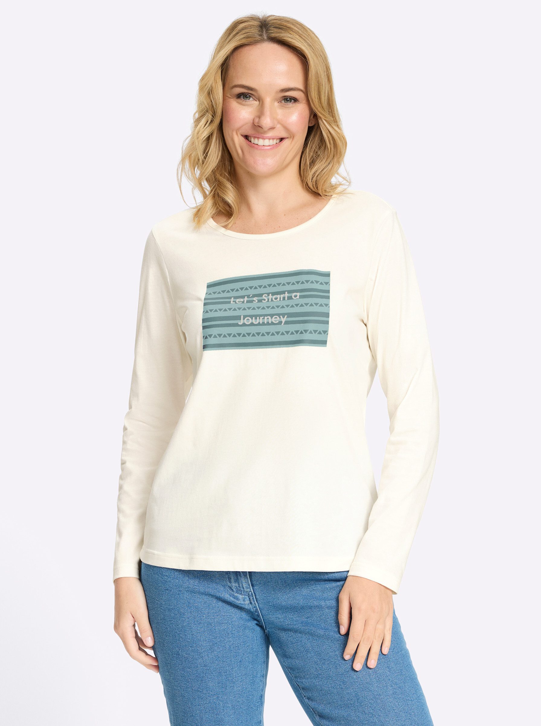 Sieh an! T-Shirt Rundhals-Shirt Langarm günstig online kaufen