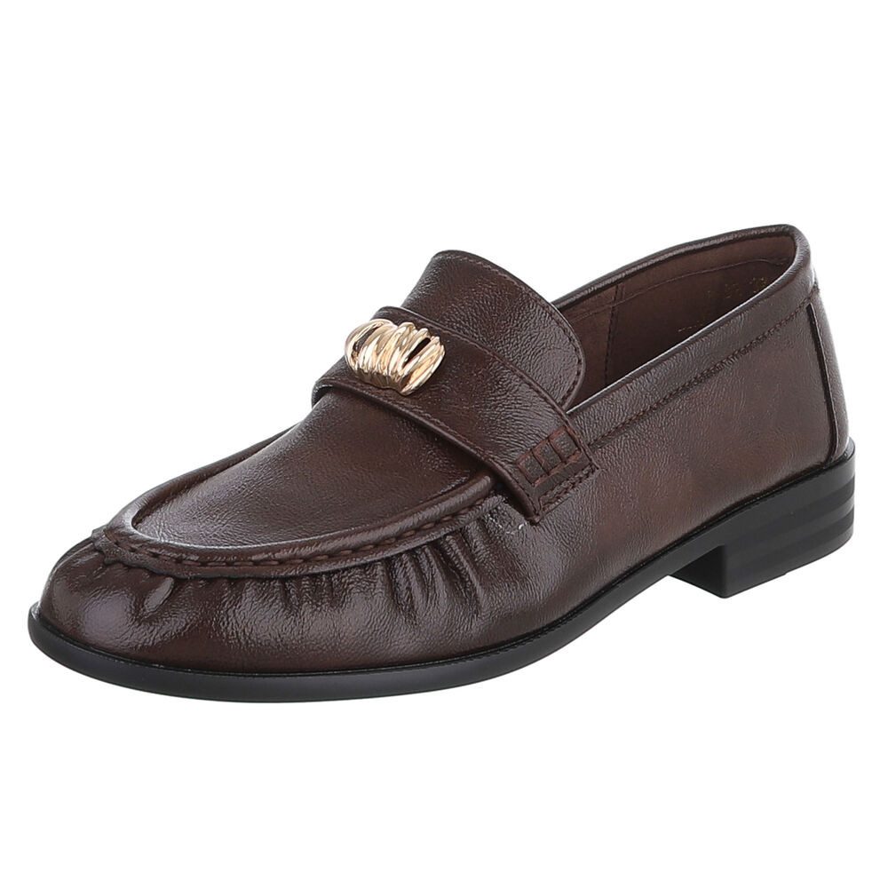 Damen Loafer mit Schmuckdetail und Blockabsatz Slipper