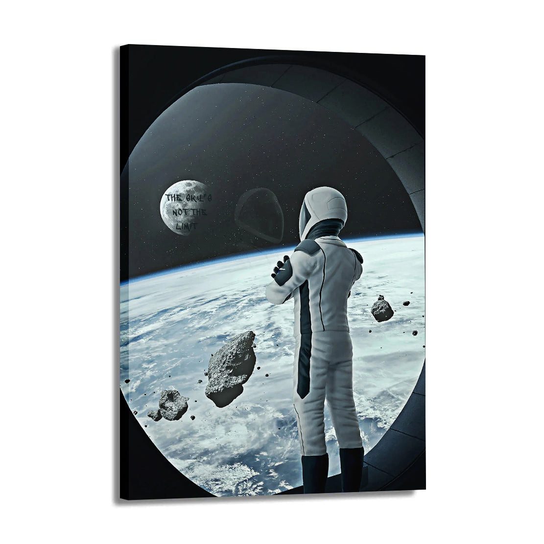 Artedinoi Leinwandbild Astronaut Raumschiff Sky Not Limit Leinwandbild Wandbild XL, Astronaut im Raumschiff