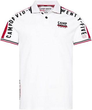 CAMP DAVID Poloshirt mit Rubber Prints auf Ärmeln, Vorder- und Rückseite