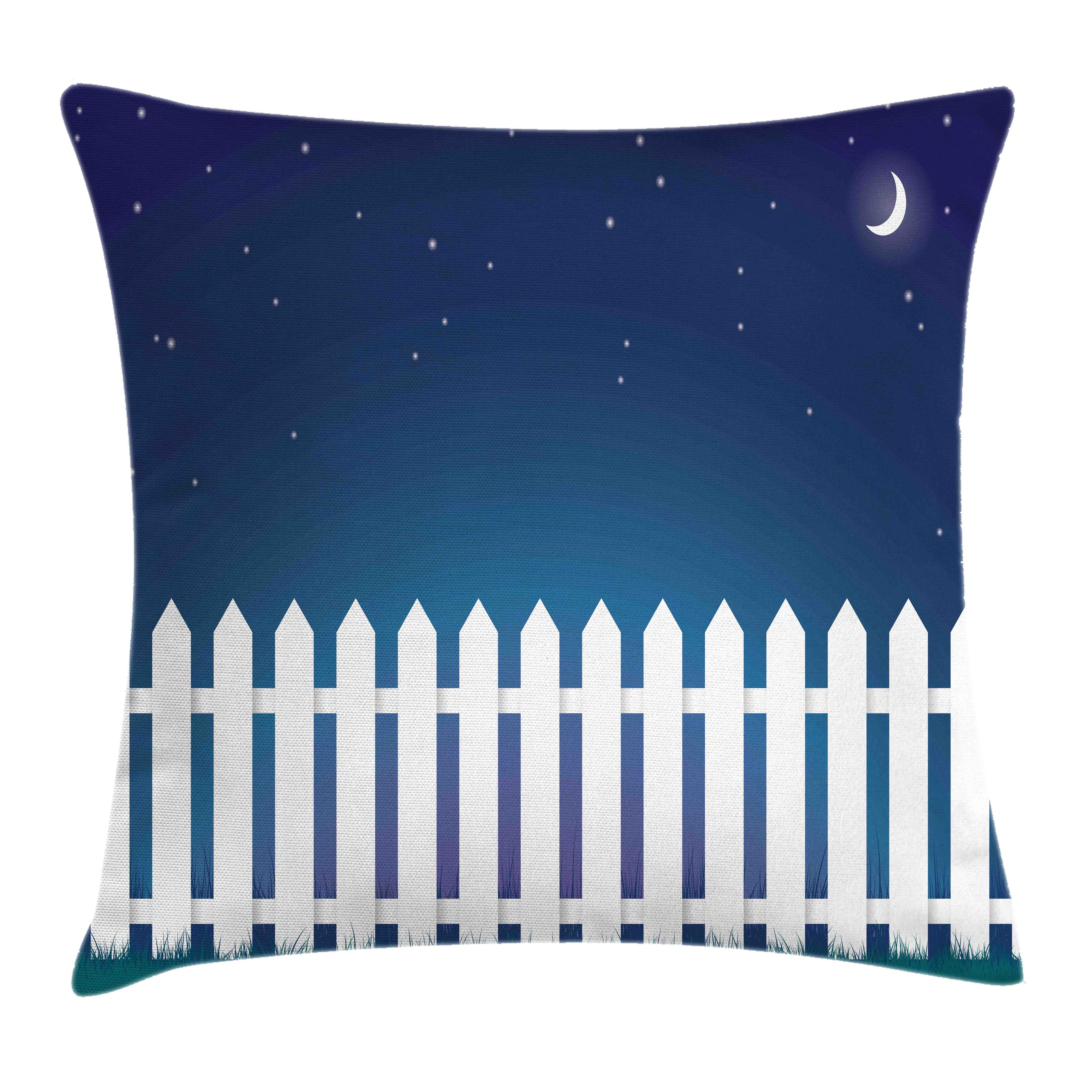 Farbfesten Sternennacht Farben Zaun Kissenbezüge Crescent (1 Stück), Waschbar Druck, Klaren mit mit Kissenhülle mit Beidseitiger Abakuhaus Reißverschluss