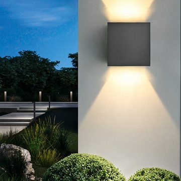 oyajia Wandleuchte 10W LED Wandleuchte Außen/Innen Wandlampe Einstellbarer Lichtstrahl, LED fest integriert, 3000K Warmweiß Außenwandleuchte für Bad Flur