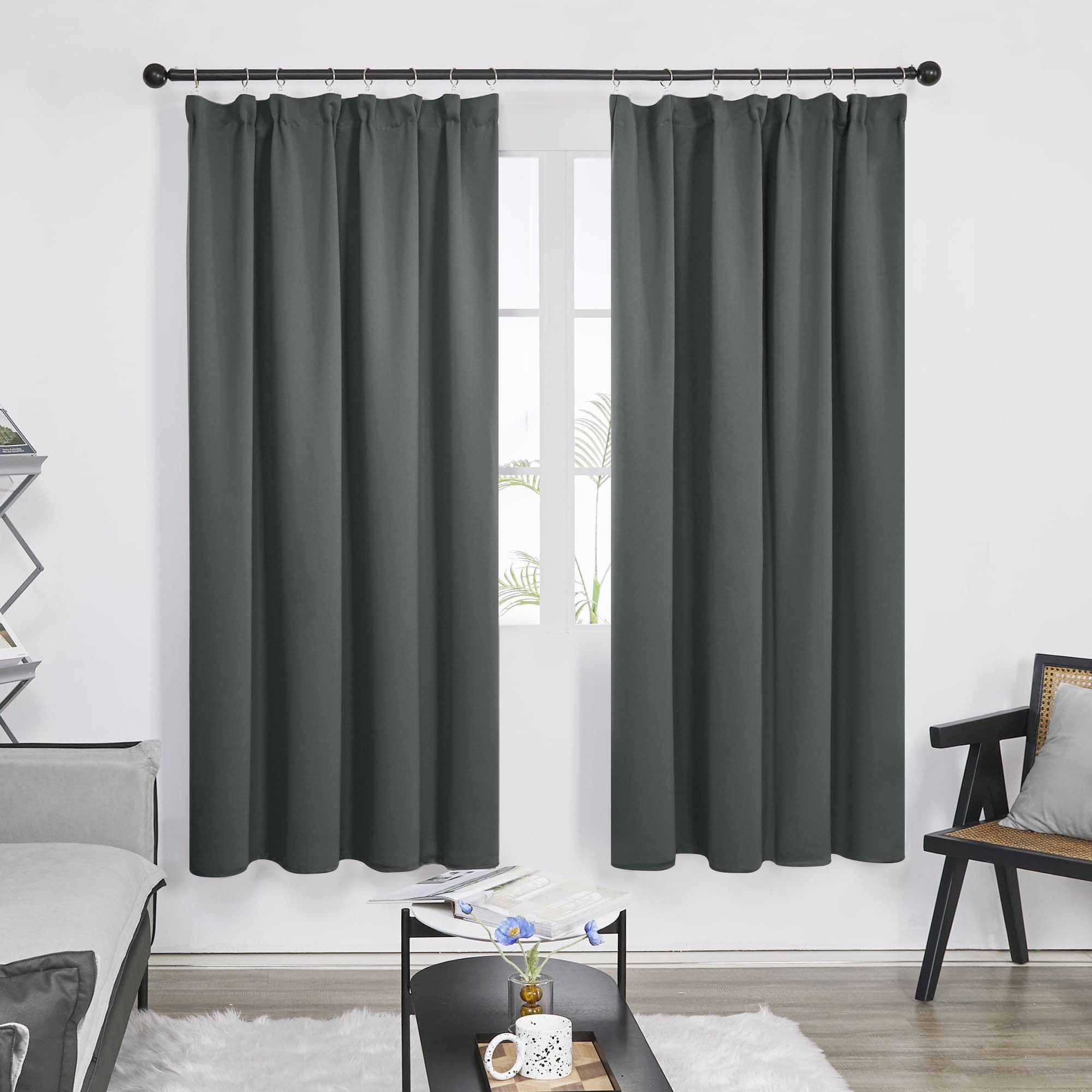 Deconovo Verdunkelungsvorhang Gardinen mit Kräuselband Blickdicht Vorhänge günstig online kaufen