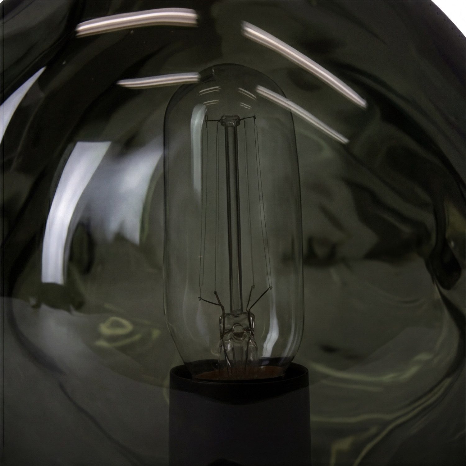 Licht-Erlebnisse Tischleuchte CLONLINA, ohne Leuchtmittel, Glas Grün verspiegelt E14 17,5 cm Lavaglas Nachttisch Schlafzimmer – Bild 5 von 5