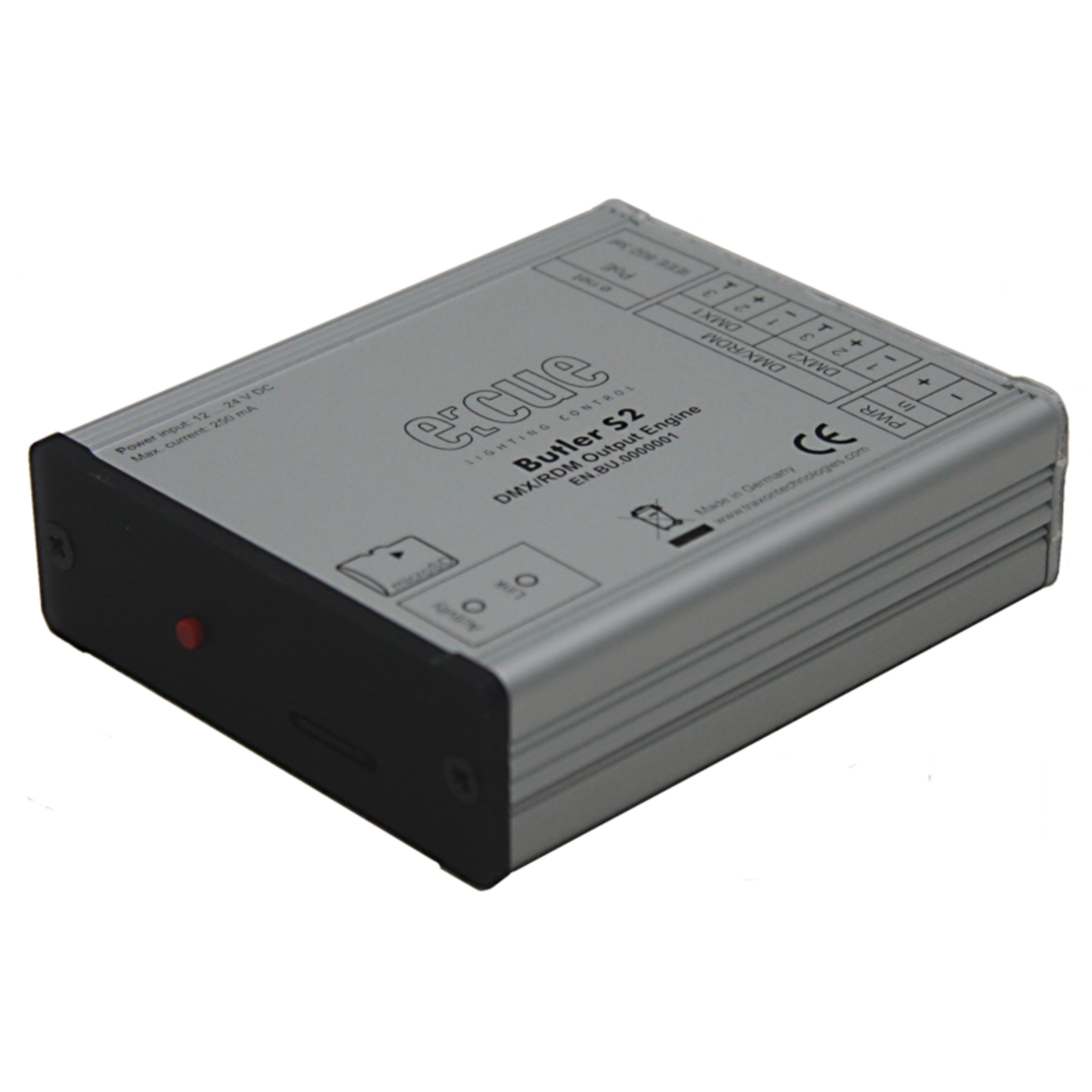 e:cue Mischpult, (Steuerungen für Licht, DMX Steuersoftware), BUTLER S2 Ethernet to DMX/RDM (1024ch) m. integr. Replayunit - DMX