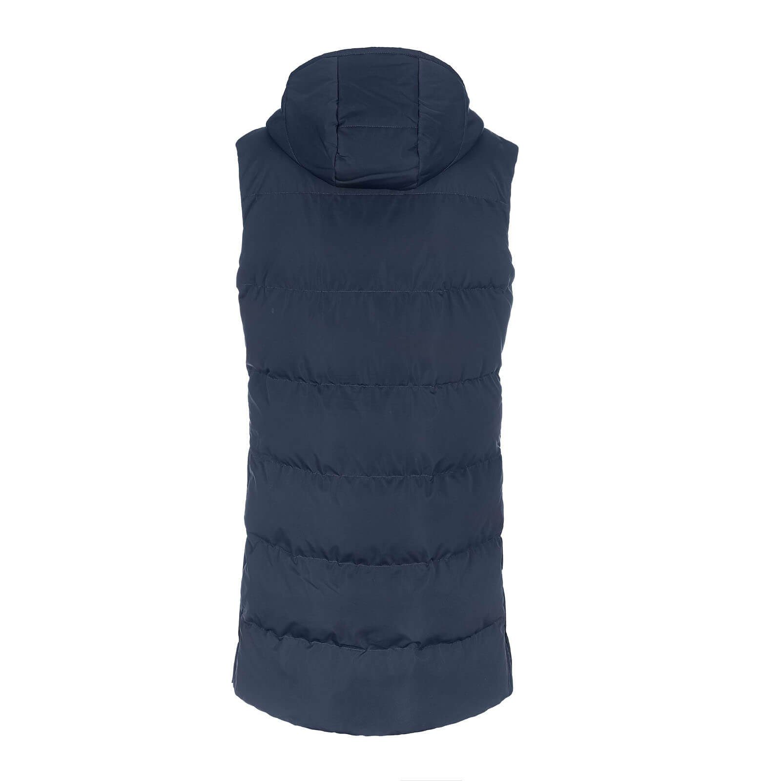 Coastguard Longweste Damen Steppweste lang mit Kapuze und geknöpften Seiten günstig online kaufen