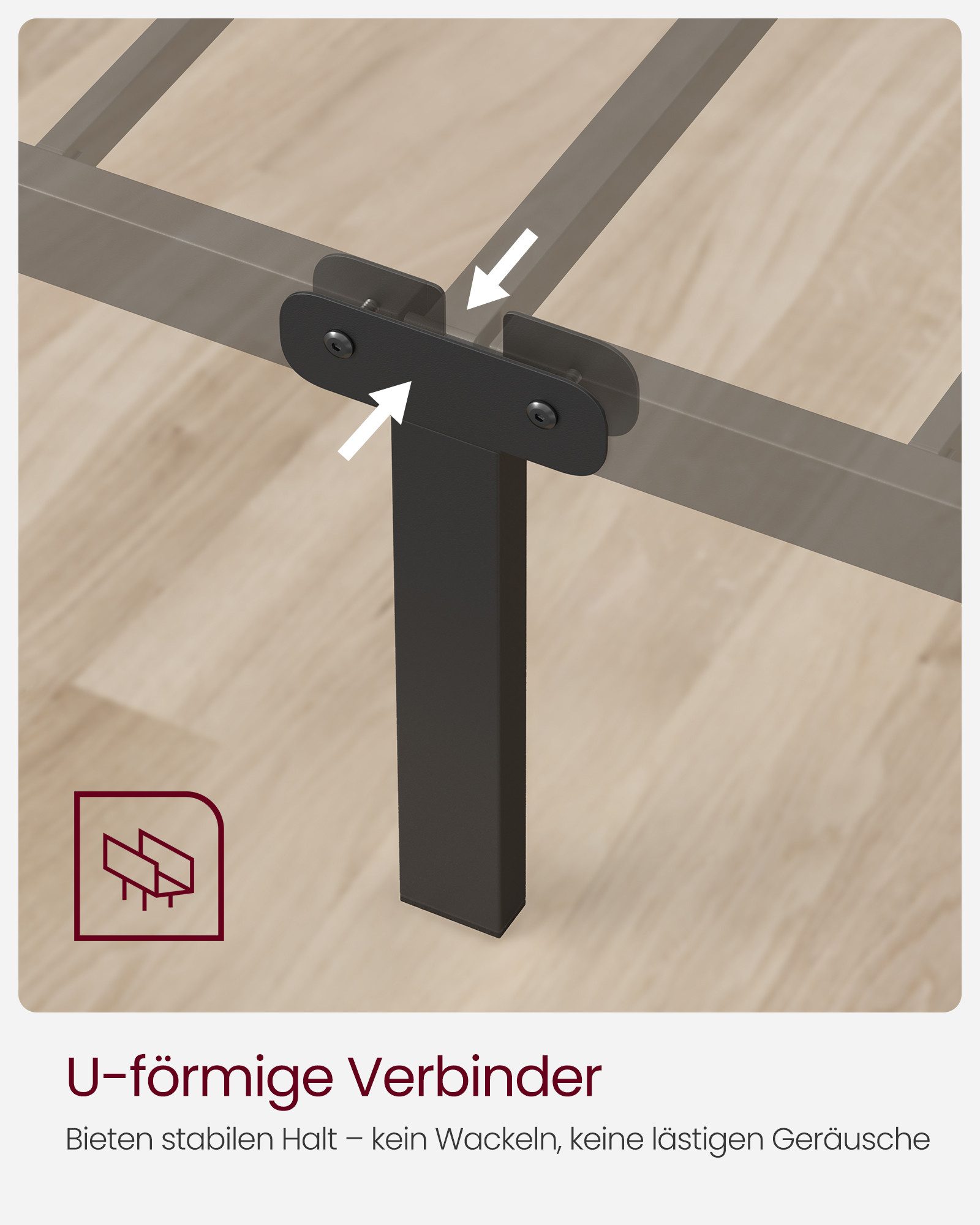 VASAGLE Bettgestell (1-tlg., 90 x 200 cm), aus Metall, Bettrahmen, hochtrag günstig online kaufen