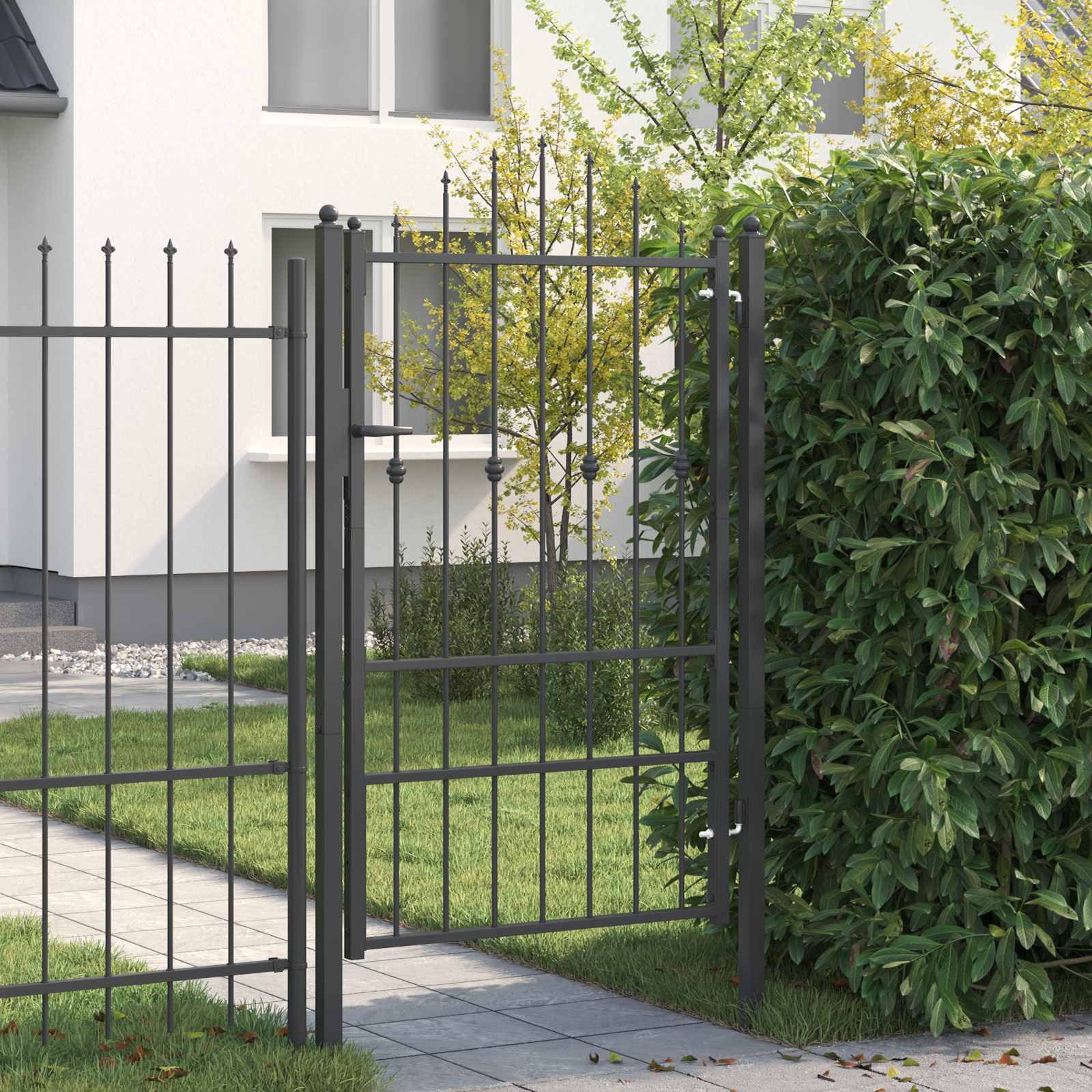 vidaXL Gartentor Zauntor ASTEN 100 x 150 cm Metall Schwarz Abschließbar