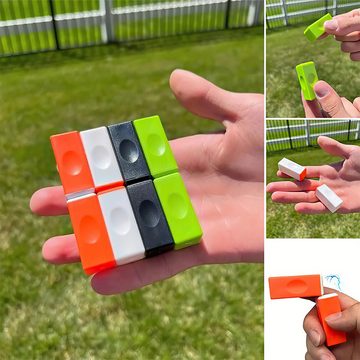 DOPWii Magnetspielbausteine Magnetische Fingerspitzenbausteine, hüpfende Steine, Mini-Baustein-Fidget-Spinner, geistige Entwicklung von Kindern