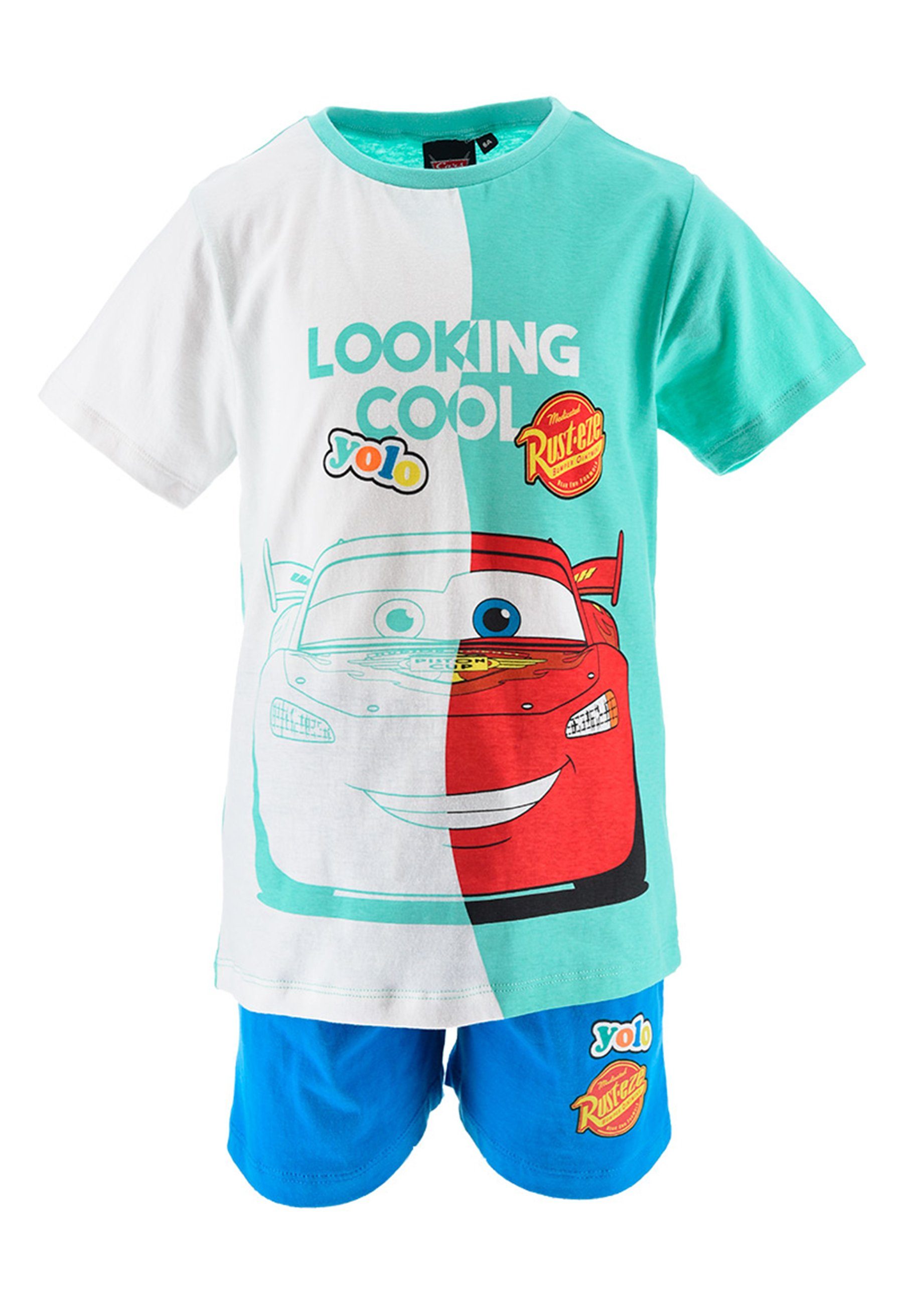 Disney Cars & (2-tlg) T-Shirt Shorty Lightning Bekleidungs-Set McQueen Shorts