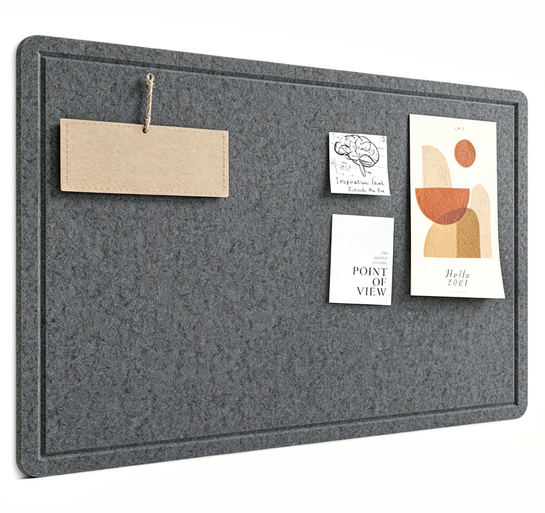 Agger Pinnwand 60 × 40 cm Filz-Pinnwand, Wanddekor-Korktafel, Anschlagtafel, Fotodisplay-Tafel
