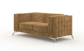 JVmoebel Sofa Chesterfield Polster Couch Stoff Couchen Sofa Sitz Garnitur Zweisitzer, Made in Europe