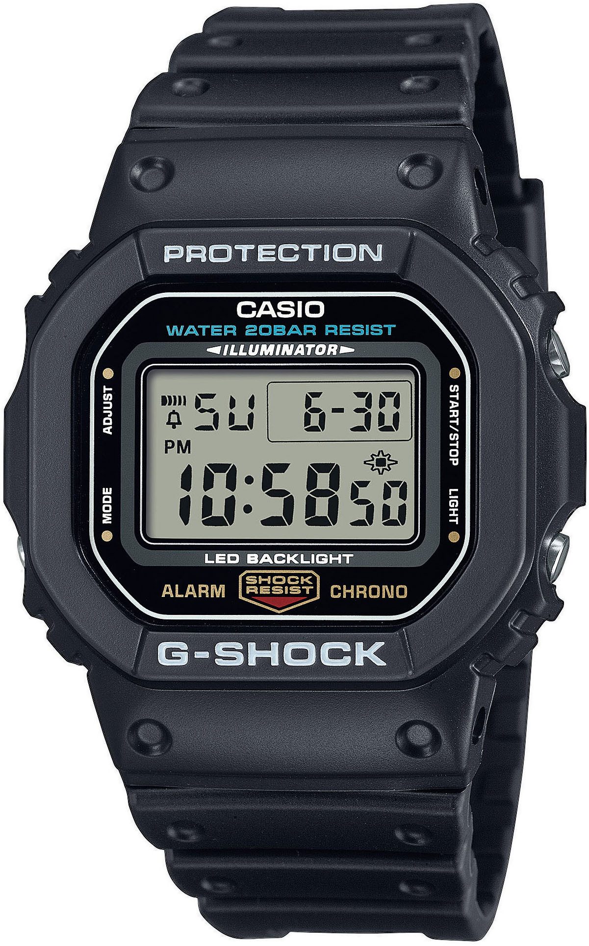 CASIO G-SHOCK Chronograph DW-5600UE-1ER, Quarzuhr,Armbanduhr,Herrenuhr,digital, bis 20bar wasserd. Resinarmband