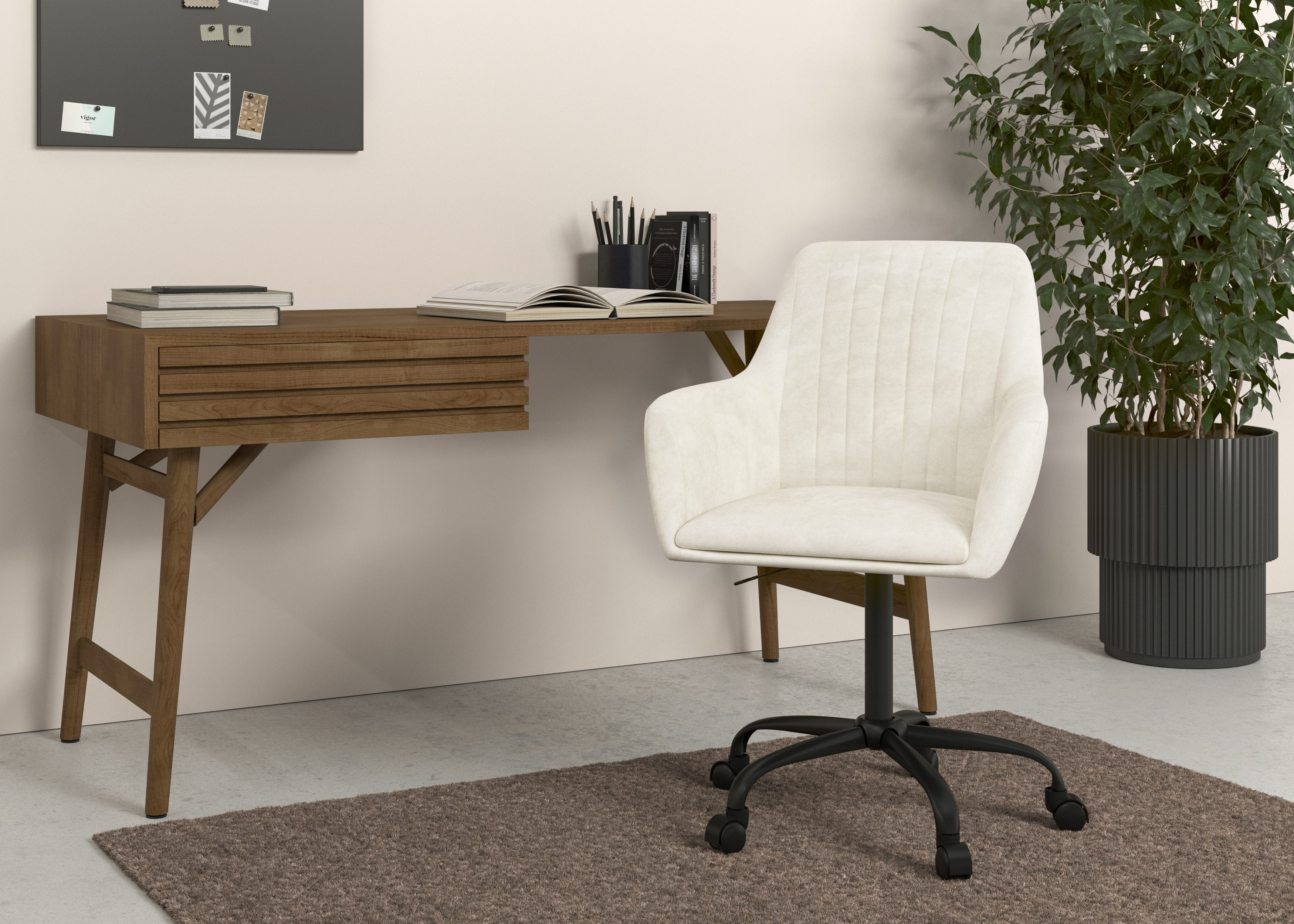 OTTO home Bürostuhl Perry2, eleganter Samtstuhl, schwarzes Drehkreuz,Polste günstig online kaufen