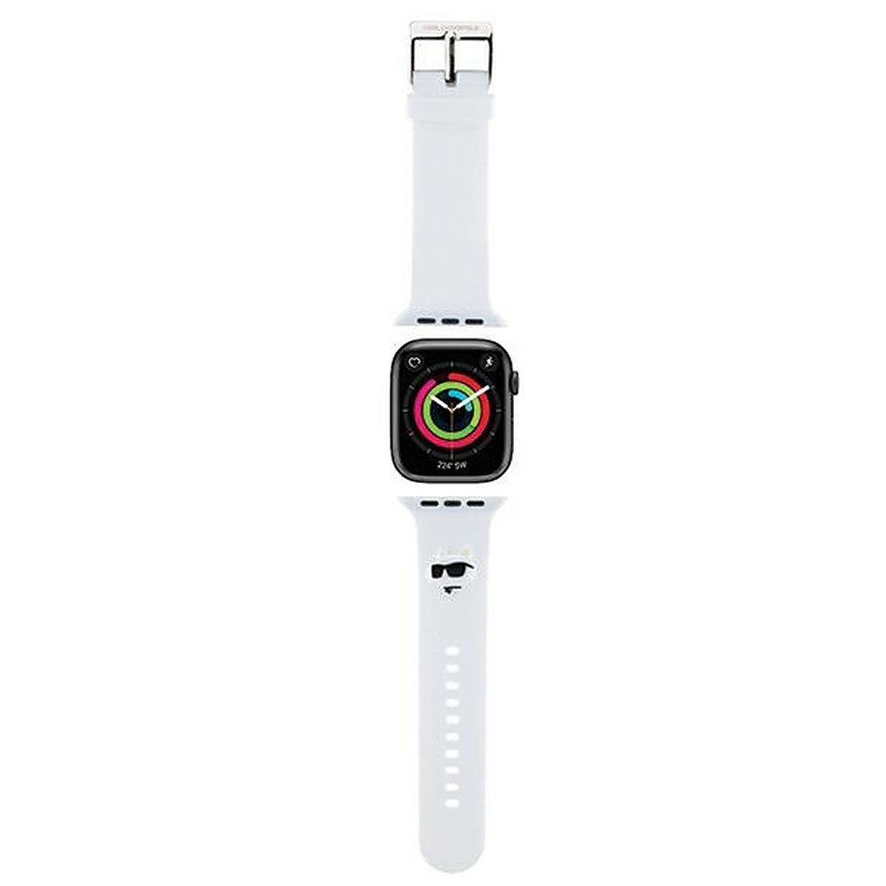 KARL LAGERFELD Smartwatch-Armband Wechselarmband Ersatzarmband Sportarmband, 3D-Choupette-Motiv, Silikon, Edelstahlschließe