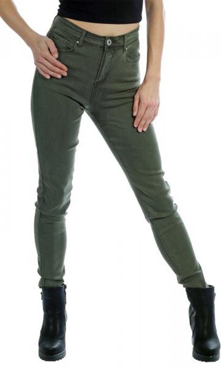 Charis Moda High-waist-Jeans Jeans Hose High Waist Herbstfarben im 5 - Pocket Style