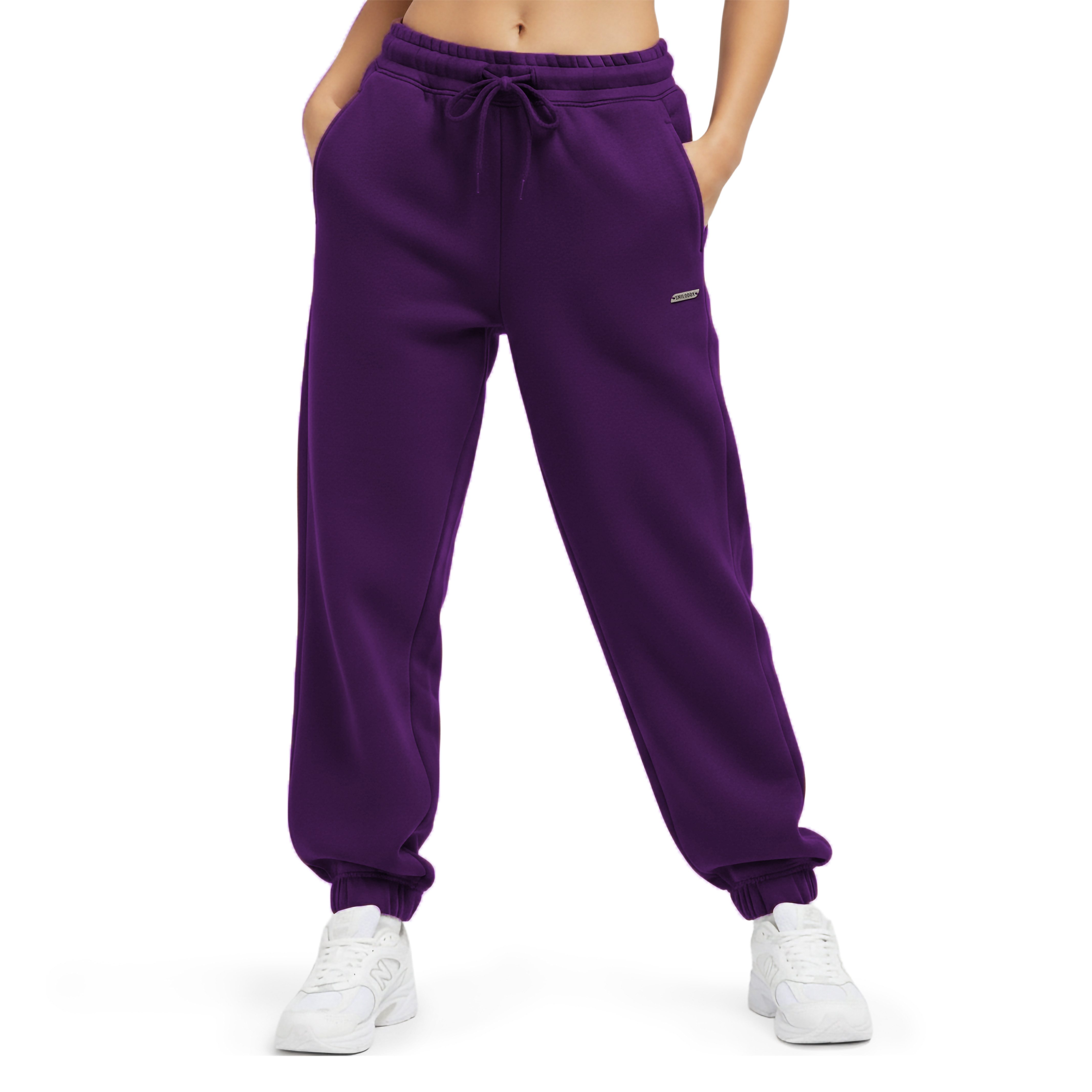 Jogginghose Lyanna, Regular Fit Sweathose mit Kordelzug am Bund, Metallabel