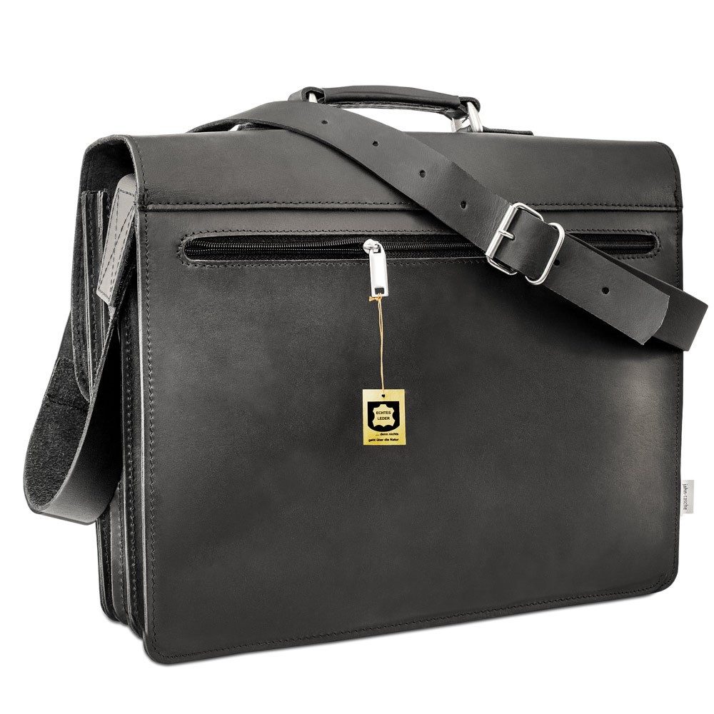 Hamosons Aktentasche Große Aktentasche / Lehrertasche Gr. XL, Leder, Schwarz, Hamosons 690