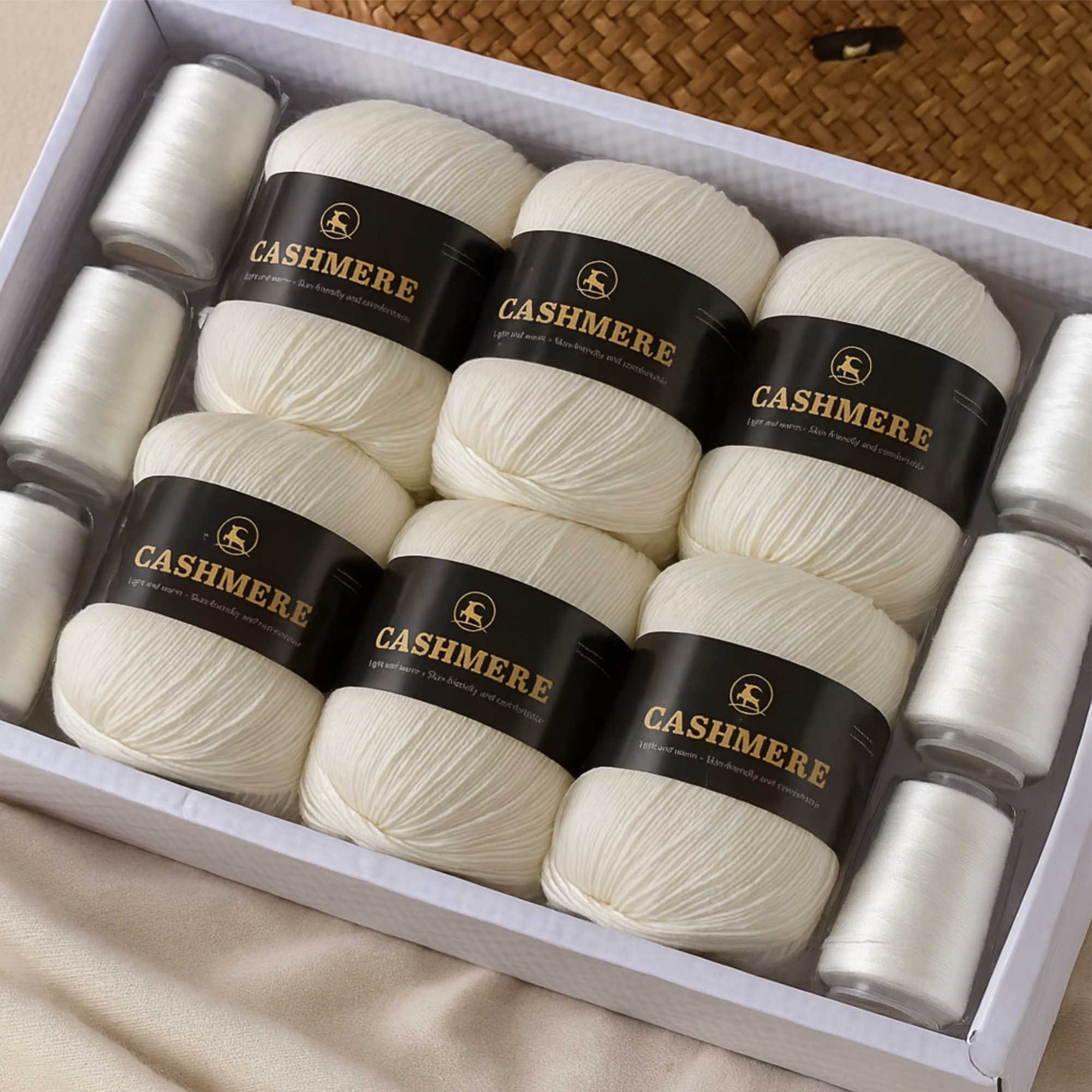 Nomiro 100% Kaschmirgarn - 6 Knäuel 300 g zum Häkeln Stricken Häkelwolle