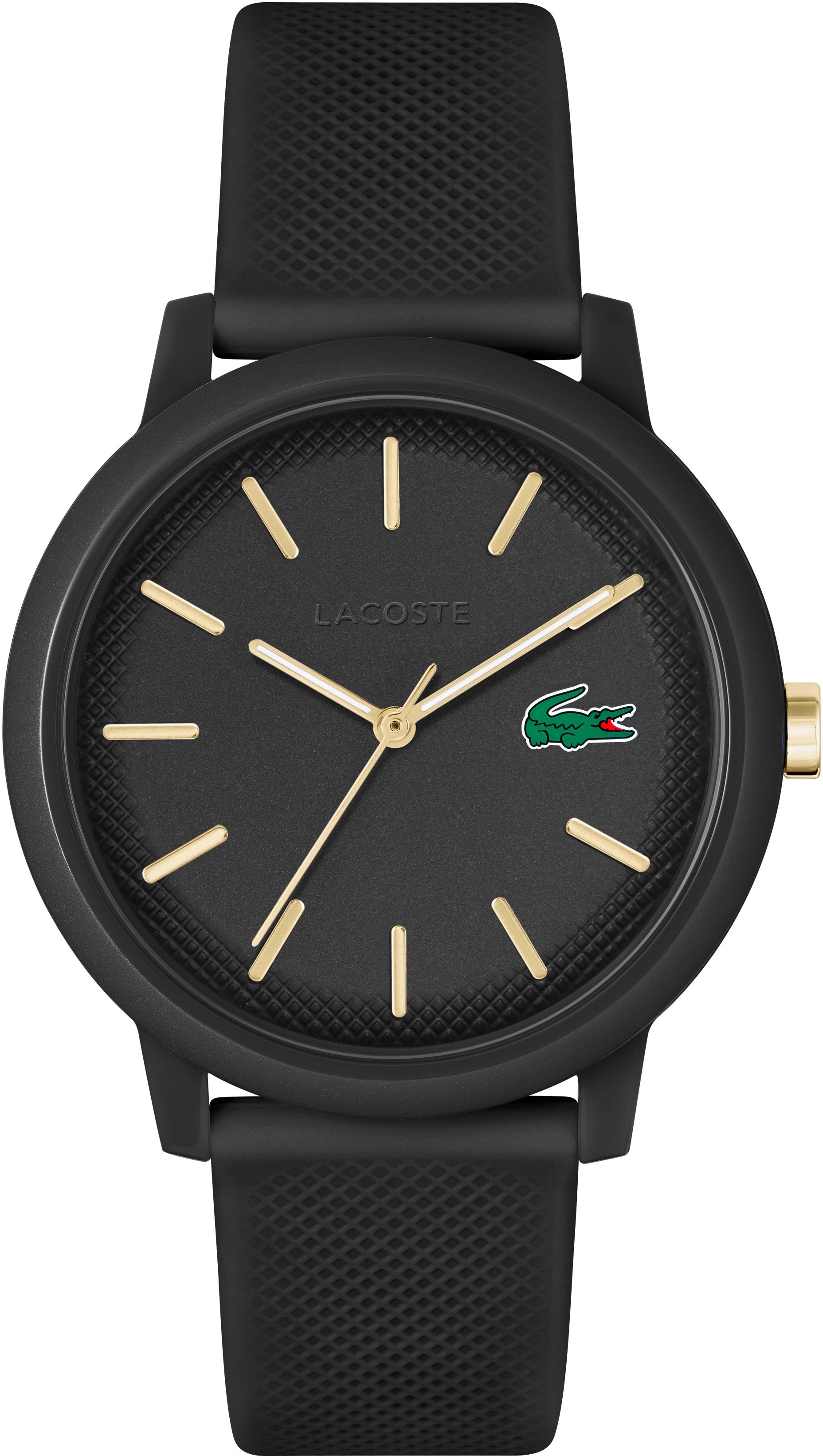 Lacoste Quarzuhr LACOSTE.12.12 2011233, Armbanduhr, Herrenuhr, Mineralglas, Silikonarmband