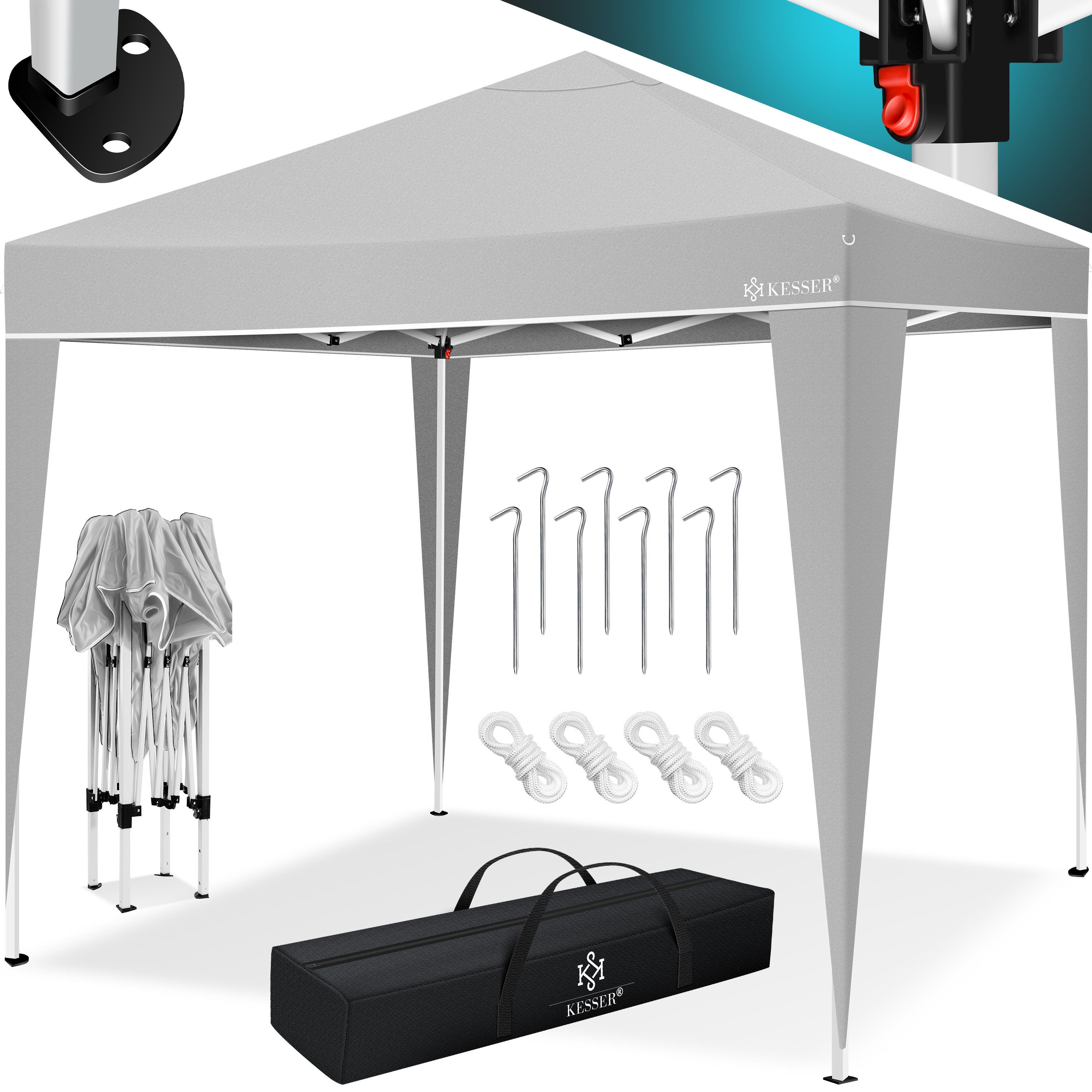 KESSER Pavillon, Pavillon 3x3m wasserdicht inkl. Tasche Pop-Up Klicksystem