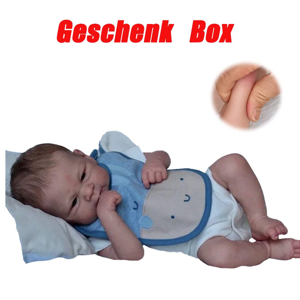Babypuppe 45 cm Babypuppe Elijah schlafendes Neugeborenes
