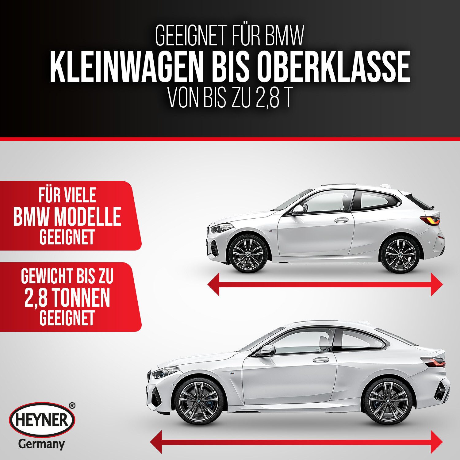 HEYNER Premium Scissor Jack SUV 2t for BMW, max. lifting height: 44 cm, 1-piece.