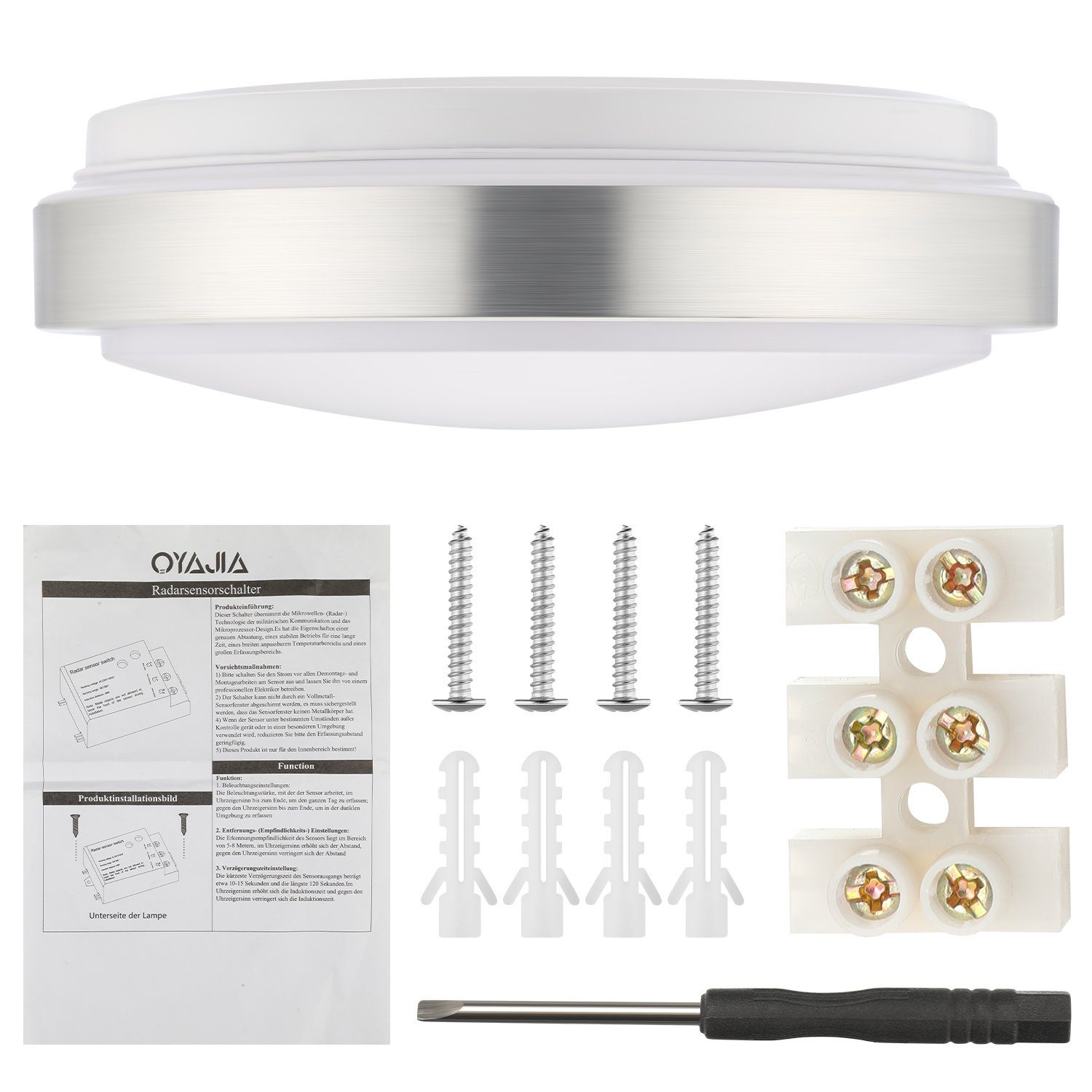 Balkon Sensorlampe IP54 20W Radar Deckenlampe Deckenleuchte Deckenleuchte LED für Bewegungsmelder Warmweiß, mit integriert, mit Bewegungsmelder, Deckenlampe, oyajia LED Sensor, fest Keller,