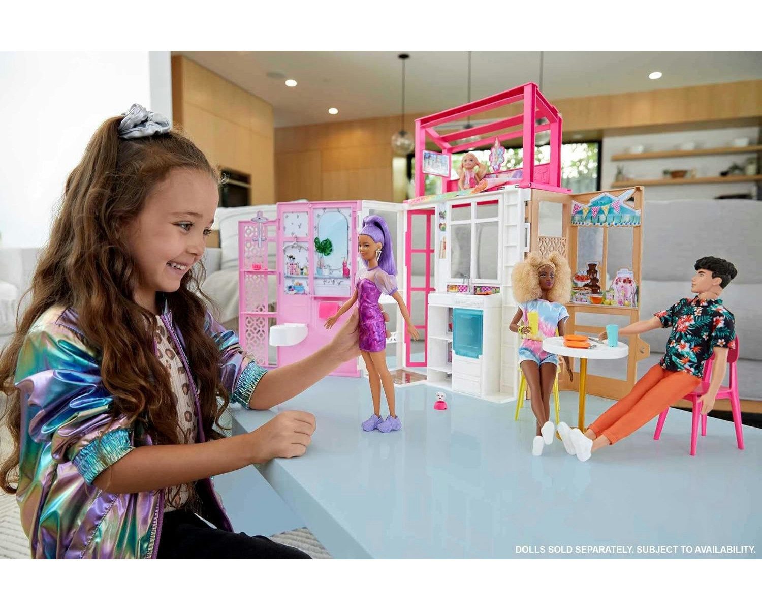 Mattel® Anziehpuppe Barbie 2-stöckiges möbliertes Spielhaus mit Zubehör (oh günstig online kaufen