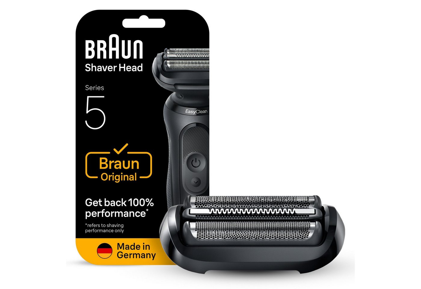 Braun Ersatzscherkopf Series 5 54B, Kompatibel mit Braun Series 5 Rasierern der Generation 50, 51 und 52