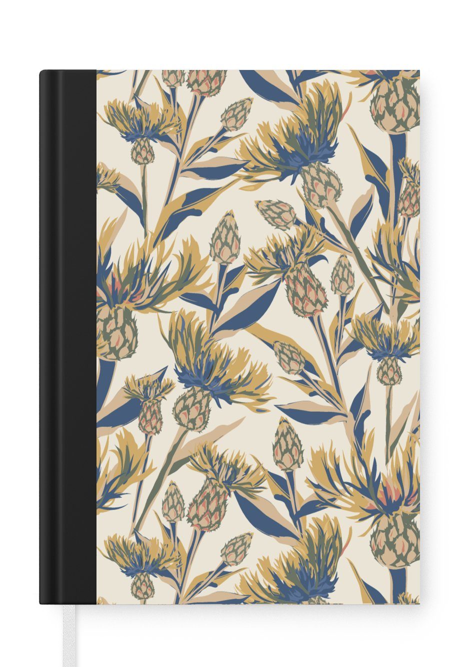 MuchoWow Notizbuch Blumen - Muster - Gestaltung - Natur, Journal, Merkzettel, Tagebuch, Notizheft, A5, 98 Seiten, Haushaltsbuch