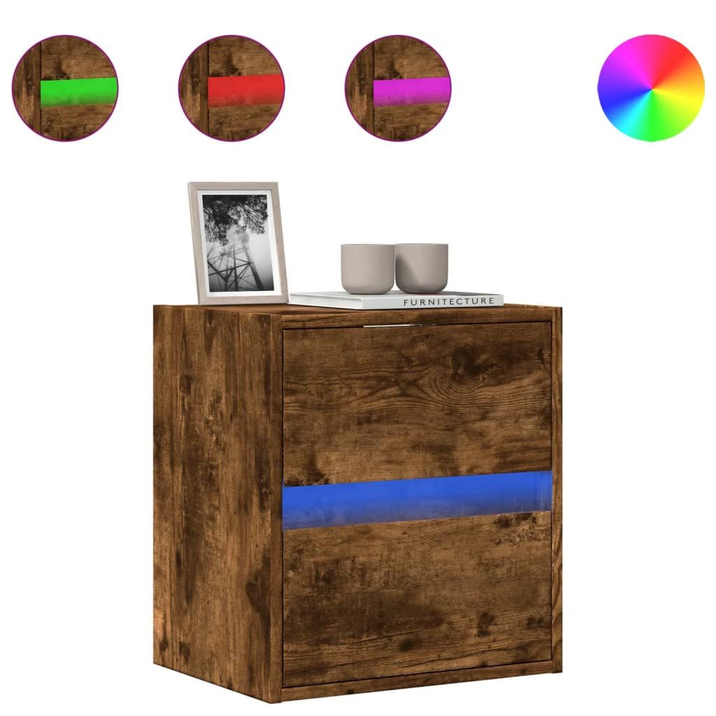vidaXL TV-Wand TV-Wandschrank mit LED-Beleuchtung Räuchereiche günstig online kaufen