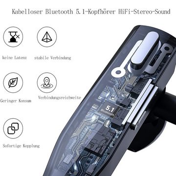 GelldG Bluetooth Headset mit Mikrofon, Bluetooth Headset mit LED Ladebox Bluetooth-Kopfhörer