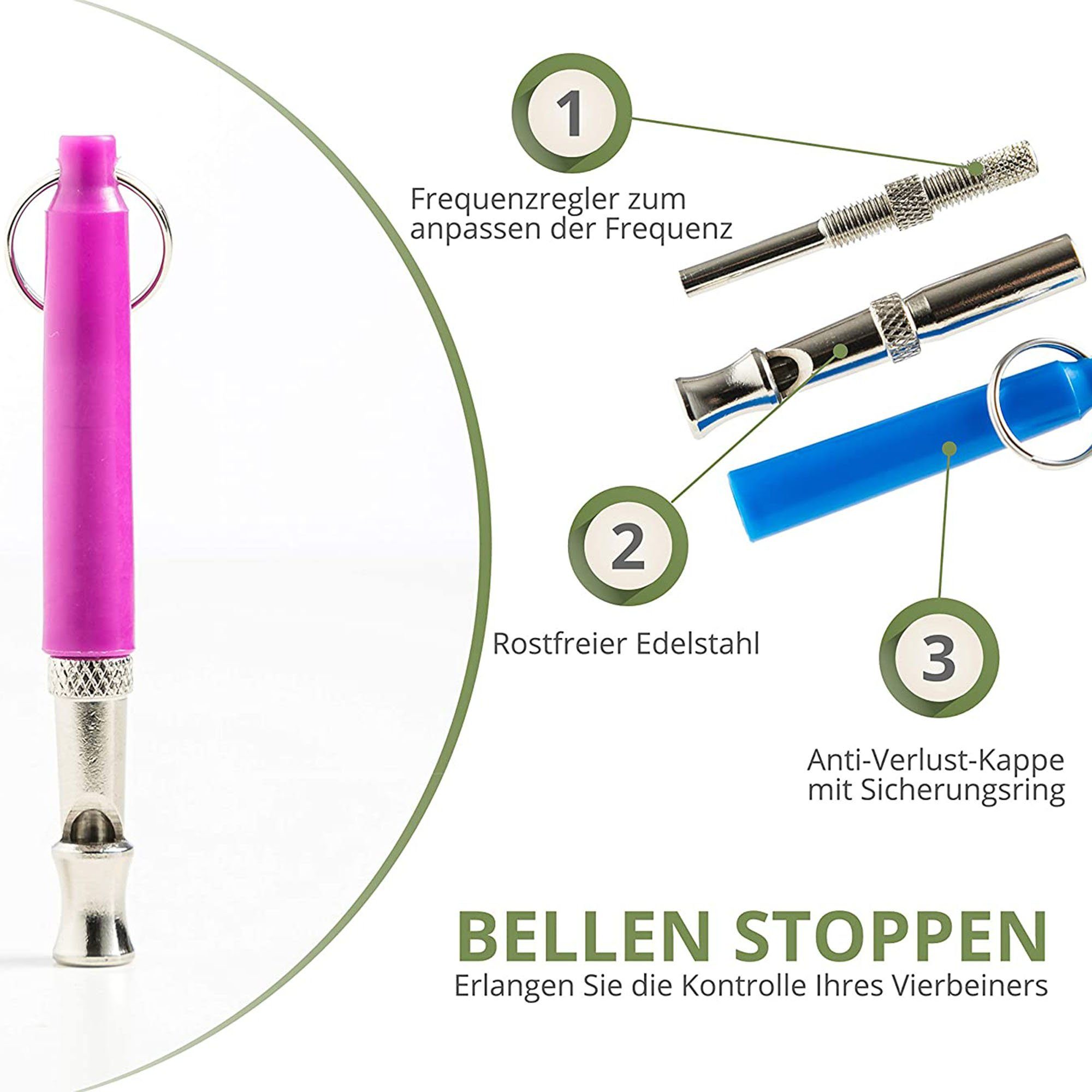 NELADE® Hundepfeife Hundepfeife Blau