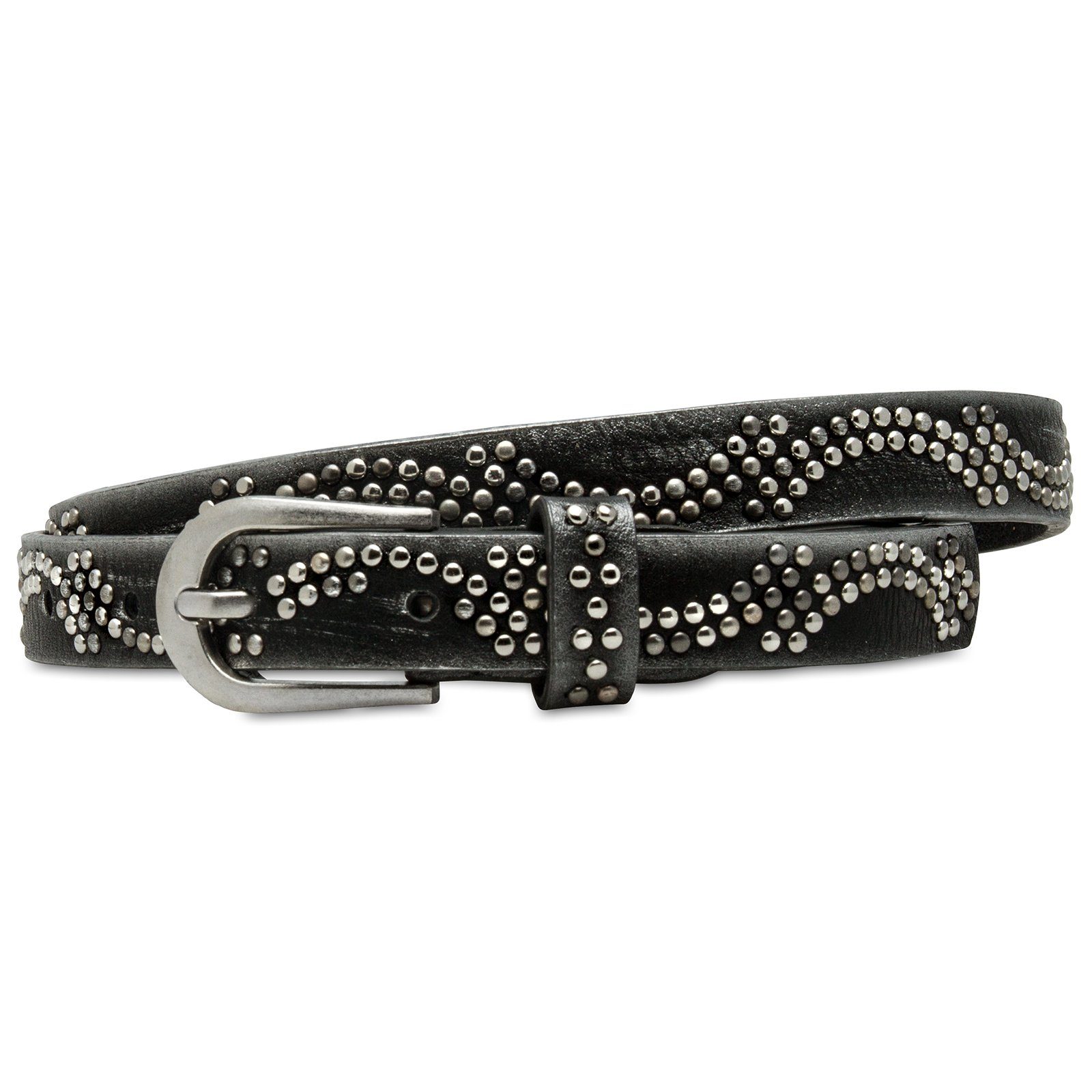 Caspar Taillengürtel GU309 schmaler Damen Vintage Nietengürtel günstig online kaufen