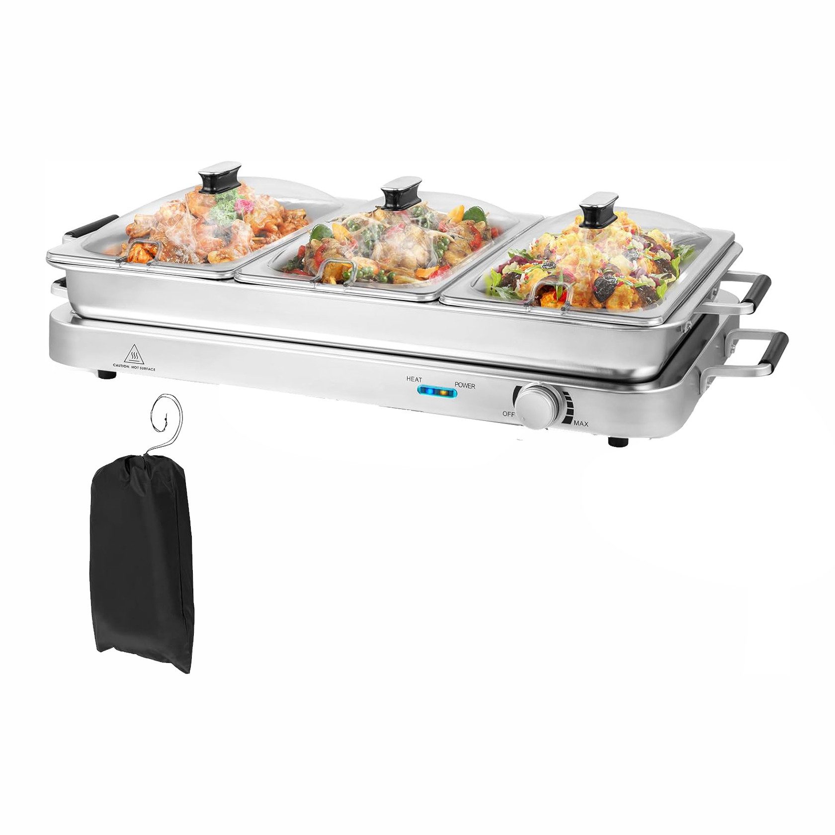 KOMFOTTEU Warmhalteplatte, 450W, 8 L Buffet Wärmer, von 50℃ bis 150℃