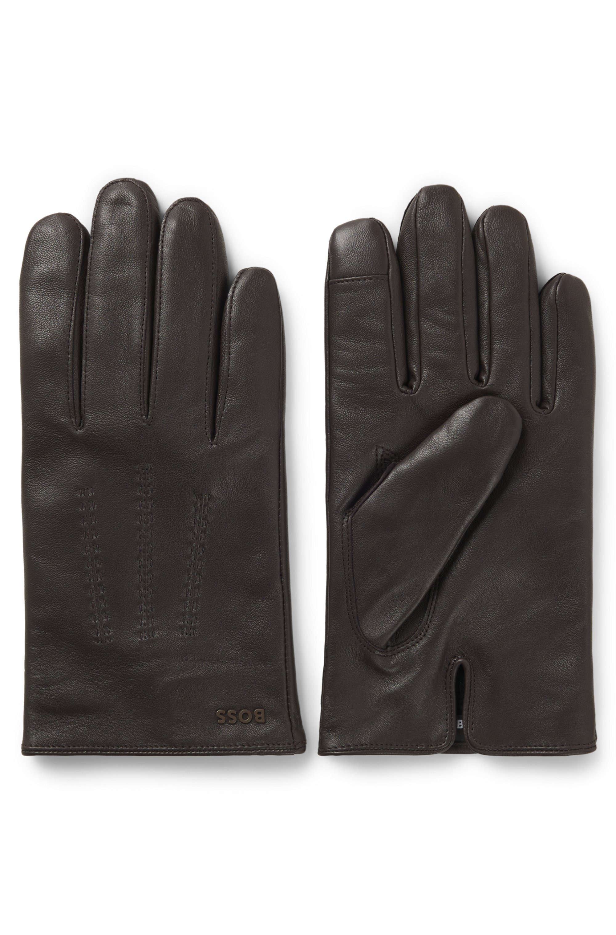 BOSS Lederhandschuhe Hainz-ME mit Touch Tech Fingertips