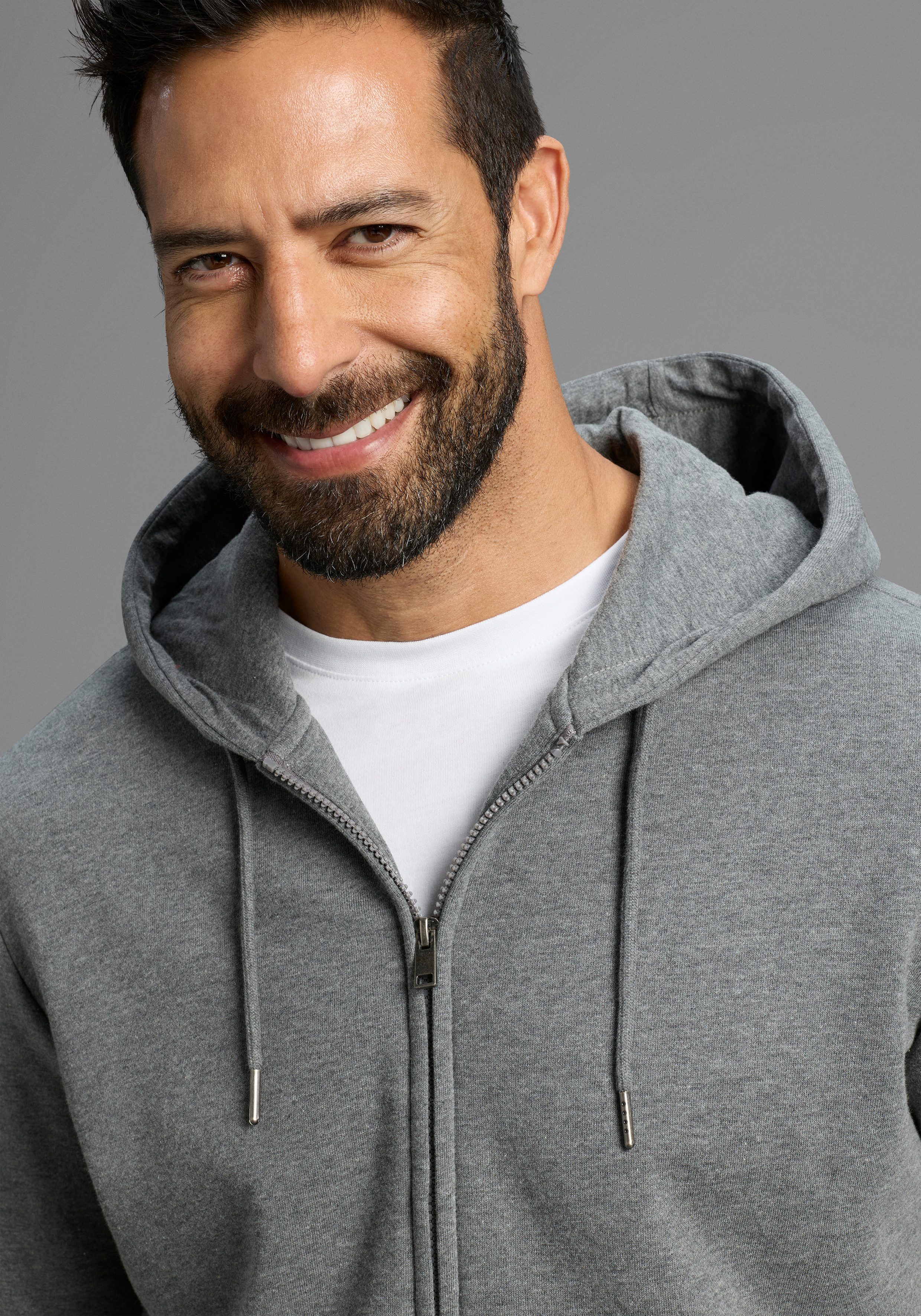 Man's World Kapuzensweatjacke mit Kapuze und Kordelzügen, normale Passform